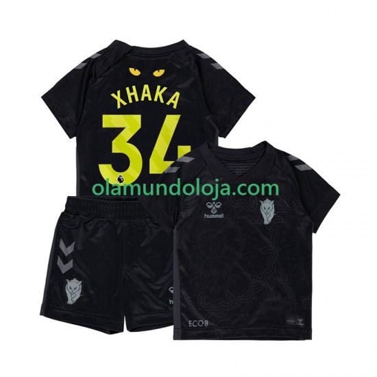 Camisola Sunderland Granit Xhaka 34 Criança Equipamento Terceiro 2025-2026 Manga Curta